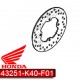 43251-K40-F01 : Disque de Frein arrière d'origine Forza 125 300 NSS