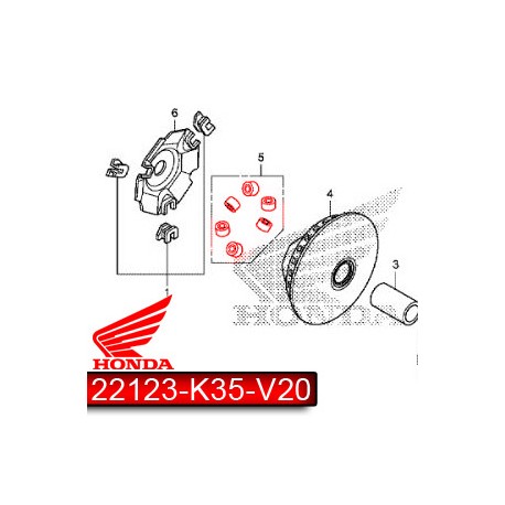 22123-K35-V20 : Gioco di ciottoli origini V2-V3 Honda Forza 125