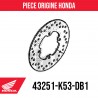 43251-K53-DB1 : Rear brake disc Honda Honda Forza 125