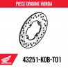 43251-K0B-T01 : Disque de frein arrière Honda 300 Honda Forza 125
