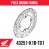 43251-K1B-T01 : Disque de frein arrière Honda 350 Honda Forza 125