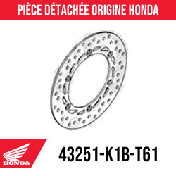 43251-K1B-T61 : Disco de freno trasero Honda 350 2025 Forza 125 300 NSS
